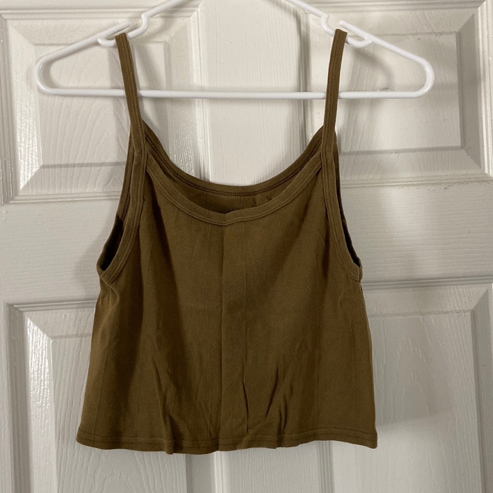 Urban Outfitters Size L Olive Green Cropped Tank